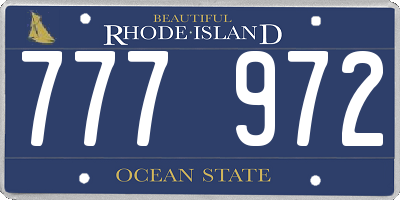 RI license plate 777972