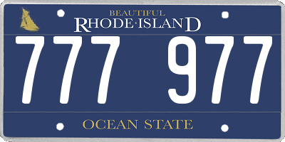 RI license plate 777977