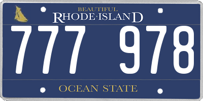 RI license plate 777978