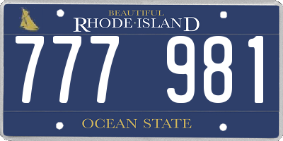 RI license plate 777981