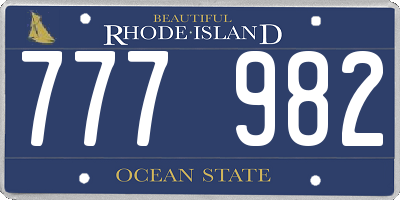RI license plate 777982