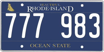 RI license plate 777983