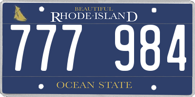 RI license plate 777984