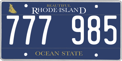RI license plate 777985