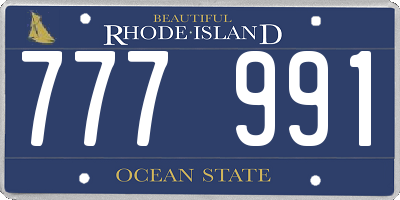 RI license plate 777991