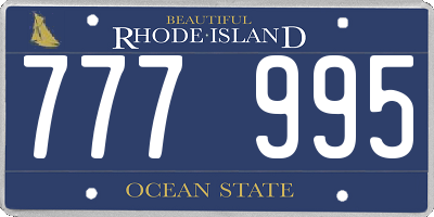 RI license plate 777995