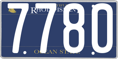 RI license plate 7780