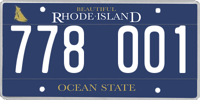 RI license plate 778001