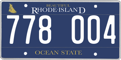 RI license plate 778004
