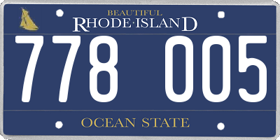 RI license plate 778005
