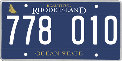 RI license plate 778010