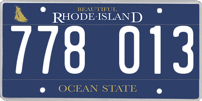 RI license plate 778013