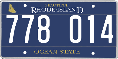 RI license plate 778014