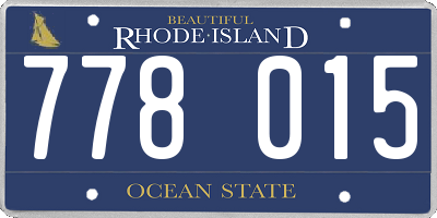 RI license plate 778015