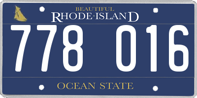 RI license plate 778016