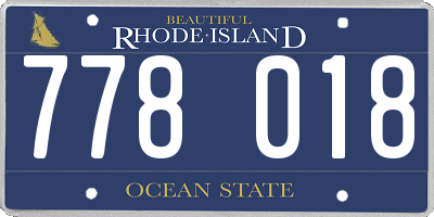 RI license plate 778018