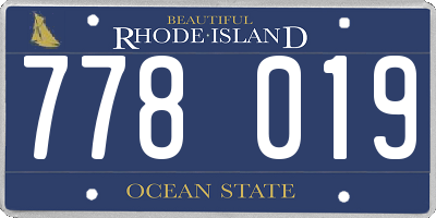 RI license plate 778019