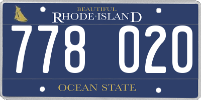 RI license plate 778020