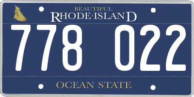 RI license plate 778022