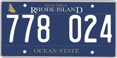 RI license plate 778024
