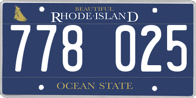 RI license plate 778025