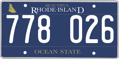 RI license plate 778026