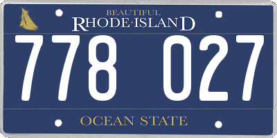 RI license plate 778027