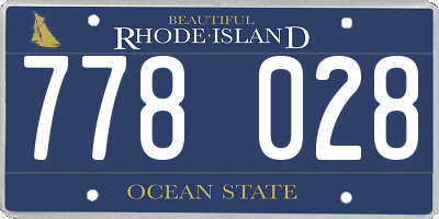RI license plate 778028