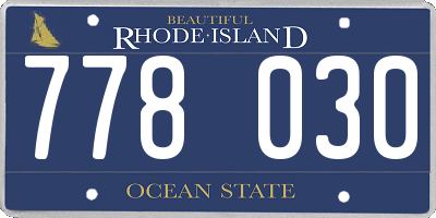 RI license plate 778030