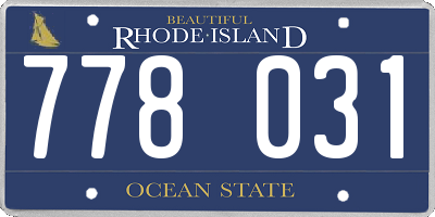 RI license plate 778031