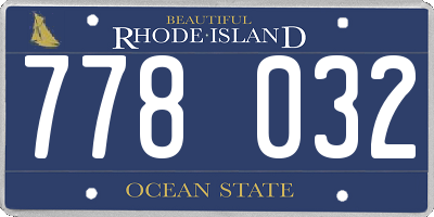 RI license plate 778032