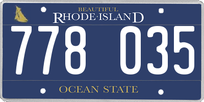 RI license plate 778035