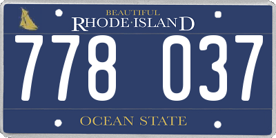 RI license plate 778037