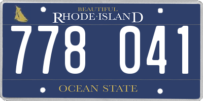 RI license plate 778041