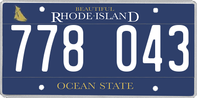 RI license plate 778043