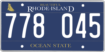 RI license plate 778045