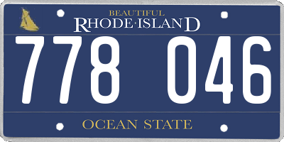 RI license plate 778046