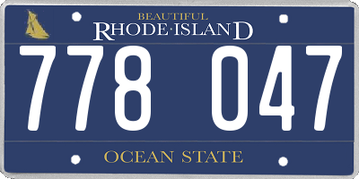 RI license plate 778047