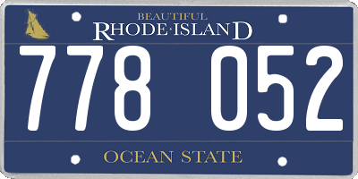 RI license plate 778052