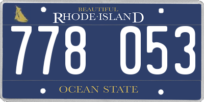 RI license plate 778053