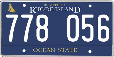 RI license plate 778056