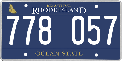 RI license plate 778057