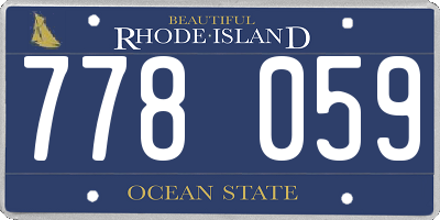 RI license plate 778059