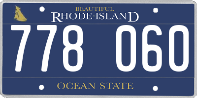RI license plate 778060