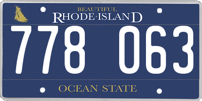 RI license plate 778063