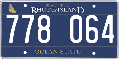RI license plate 778064