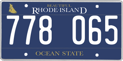 RI license plate 778065