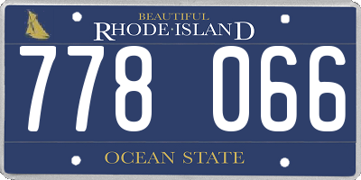 RI license plate 778066