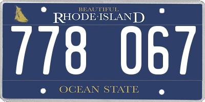 RI license plate 778067