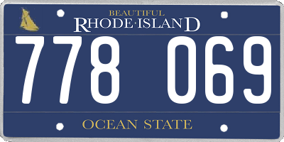 RI license plate 778069